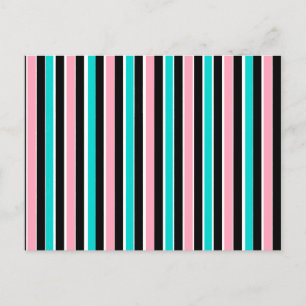 Cartão Postal Bandas em preto-rosa e azul