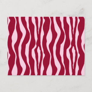 Cartão Postal Bandas-zebra - Borgonha e Rosa