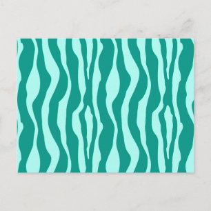 Cartão Postal Bandas-zebra - Turquesa e Aqua