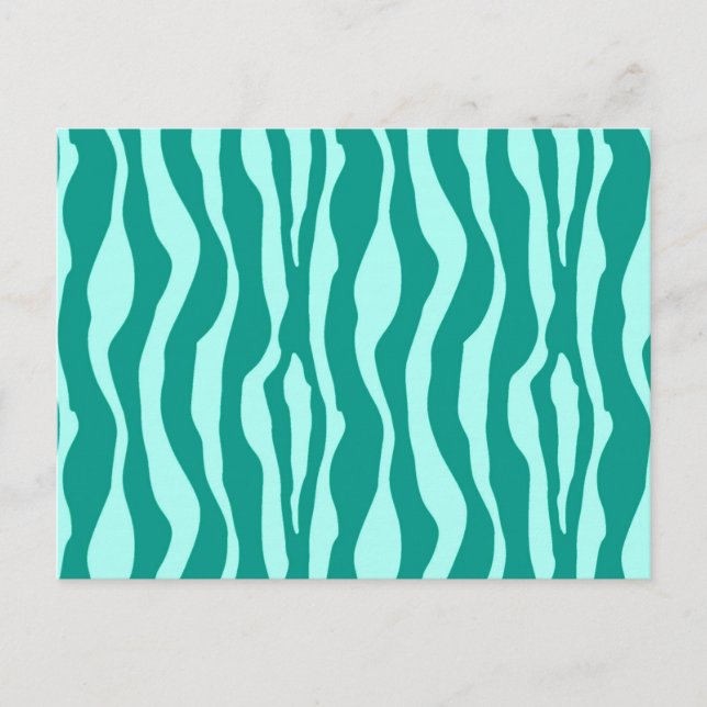 Cartão Postal Bandas-zebra - Turquesa e Aqua (Frente)