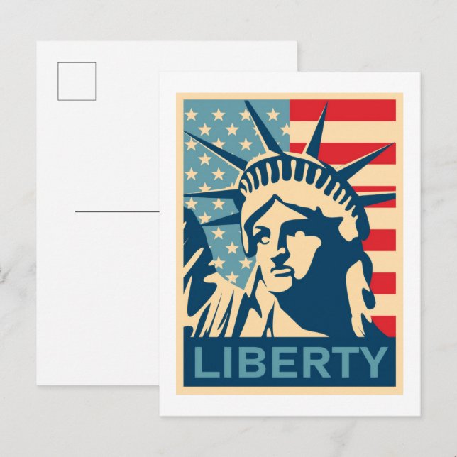 Cartão Postal Bandeira Americana  (Frente/Verso)