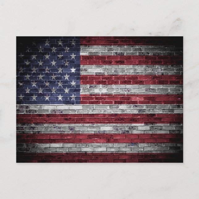 Cartão Postal Bandeira americana. (Frente)