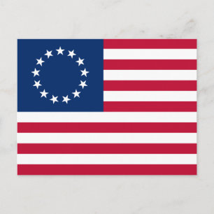 Cartão Postal Bandeira Americana Betsy Ross