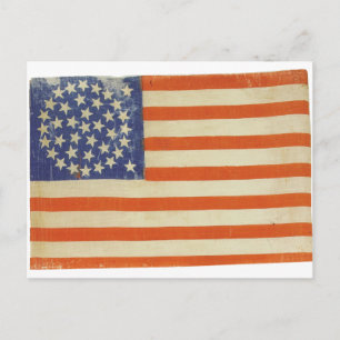 Cartão Postal Bandeira Americana com 38 Estrelas