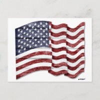 Bandeira americana com veios de madeira