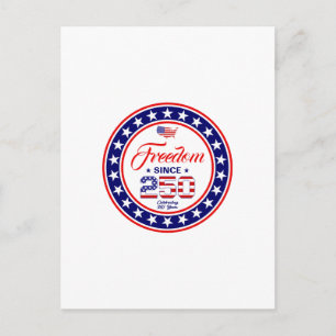 Cartão Postal Bandeira Americana do 4 de Julho de Aniversário de