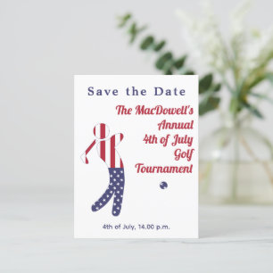 Cartão Postal Bandeira Americana do Torneio Golf de 4 de julho