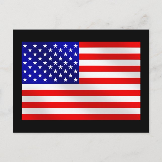 Cartão Postal Bandeira americana dos Estados Unidos da América (Frente)