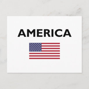 Cartão Postal Bandeira Americana dos EUA Cor-Clara