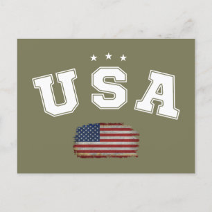 Cartão Postal Bandeira Americana dos EUA Patriótica Veteranos 4 