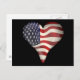 Cartão Postal Bandeira Americana Em Um Coração (Frente/Verso)