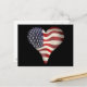 Cartão Postal Bandeira Americana Em Um Coração (Frente/Verso In Situ)