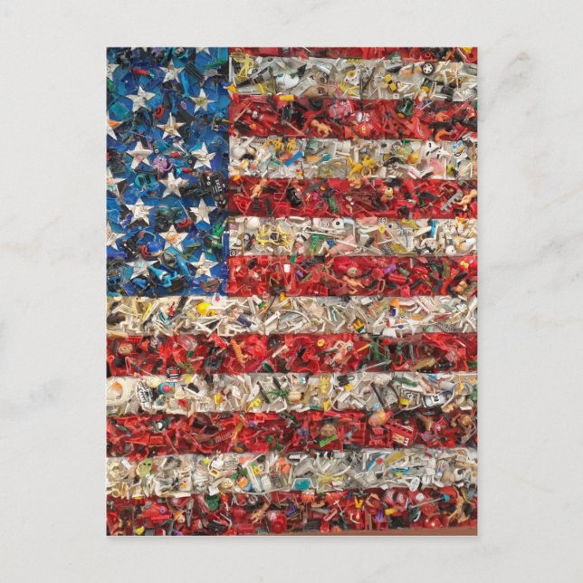 Cartão Postal bandeira americana grunge (Frente)