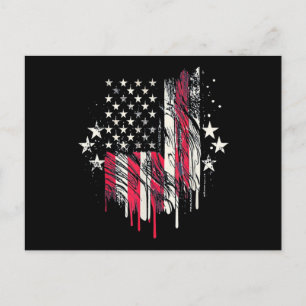 Cartão Postal Bandeira Americana Masculina EUA Bebê Bandeira Ame