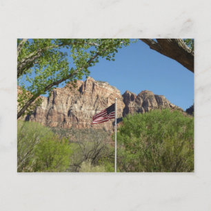 Cartão Postal Bandeira Americana no Zion National Park II