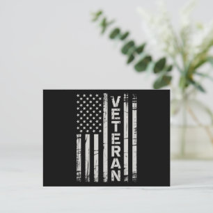 Cartão Postal Bandeira Americana Patriótica Veterano Exército do