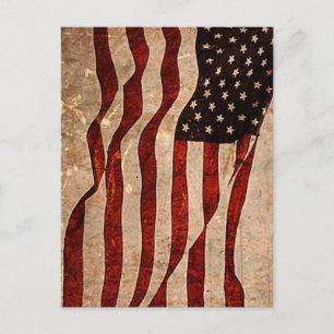 Cartão Postal Bandeira Americana Vintage dos EUA
