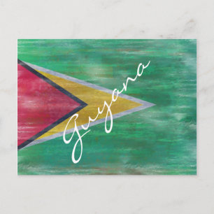 Cartão Postal Bandeira angustiada da Guiana