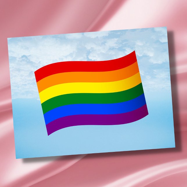 Cartão Postal Bandeira arco-íris Orgulho Gay LGBT LGBTQ amor é a (Criador carregado)
