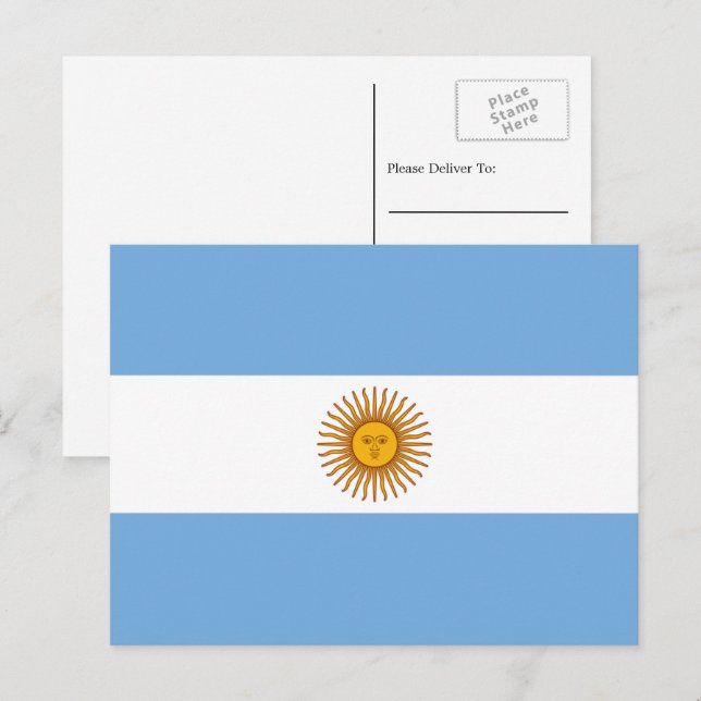 Cartão Postal Bandeira Argentina, Bandeira da Argentina (Frente/Verso)