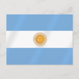 Cartão Postal Bandeira argentina da Argentina Albicelestes Prese
