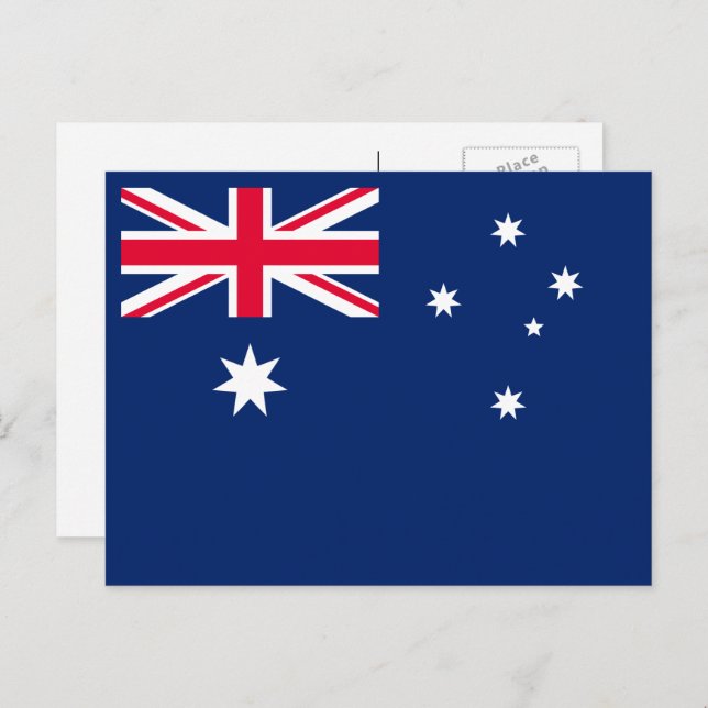 Cartão Postal Bandeira Australiana, Bandeira da Austrália (Frente/Verso)