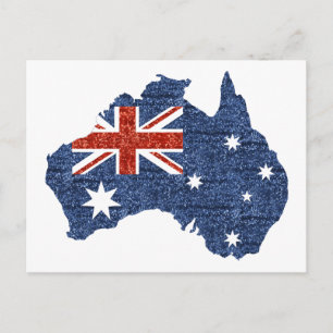 Cartão Postal bandeira australiana lantejoula