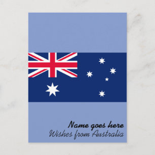 Cartão Postal Bandeira Australiana Personalizável Feriado/Férias