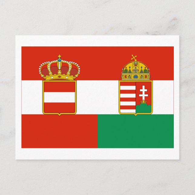 Cartão Postal Bandeira Áustria-Hungria (1869-1918) (Frente)