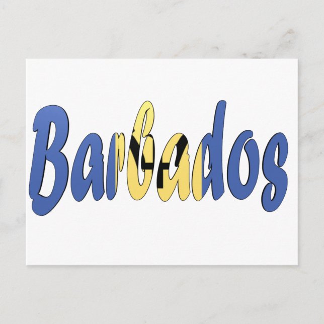 Cartão Postal Bandeira Barbados (Frente)