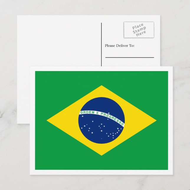 Cartão Postal Bandeira Brasileira, Bandeira do Brasil (Frente/Verso)