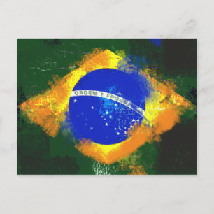 Cartão Postal Bandeira brasileira BR Brasil