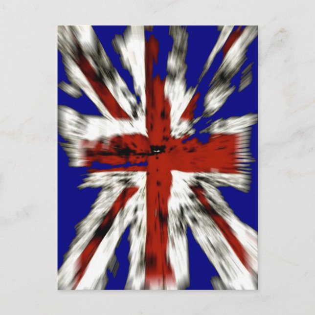 Cartão Postal Bandeira britânica distressed (Frente)