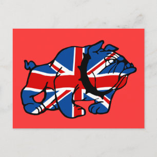 Cartão Postal Bandeira Britânica Patriótica