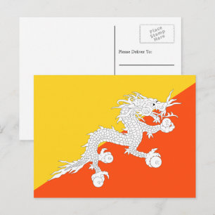Cartão Postal Bandeira Butanesa, Bandeira do Butão