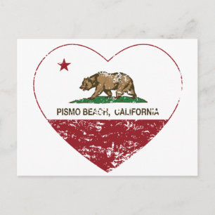 Cartão Postal bandeira califórnia pismo praia coração angusti