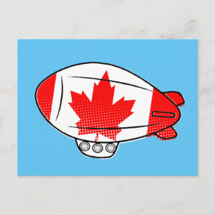 Cartão Postal Bandeira Canadense Blimon Personalizado no Blue Sk
