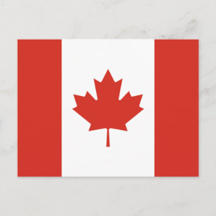 Cartão Postal Bandeira Canadense Patriótica