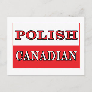 Cartão Postal Bandeira Canadense Polônia
