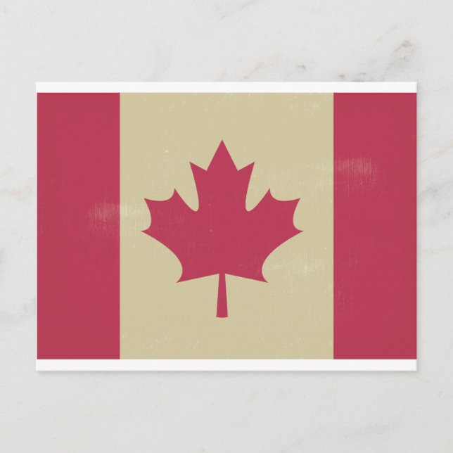 Cartão Postal bandeira canadiana grunge (Frente)