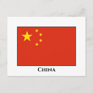 Cartão Postal Bandeira China (Chinês)