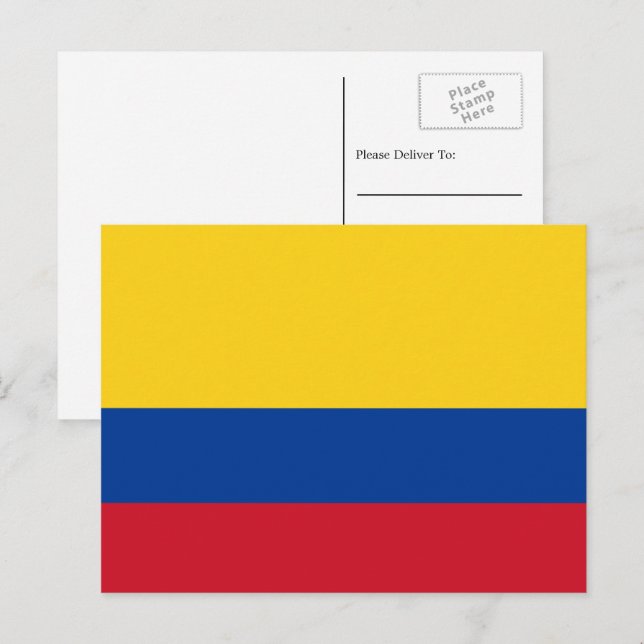 Cartão Postal Bandeira Colombiana, Bandeira da Colômbia (Frente/Verso)