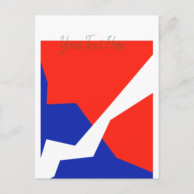 Cartão Postal Bandeira Cores Azul Vermelho Branco (Frente)