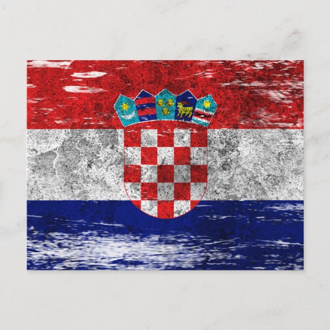 Cartão Postal Bandeira croata Vestida e algemada (Frente)