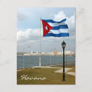 Cartão Postal bandeira cuba havana