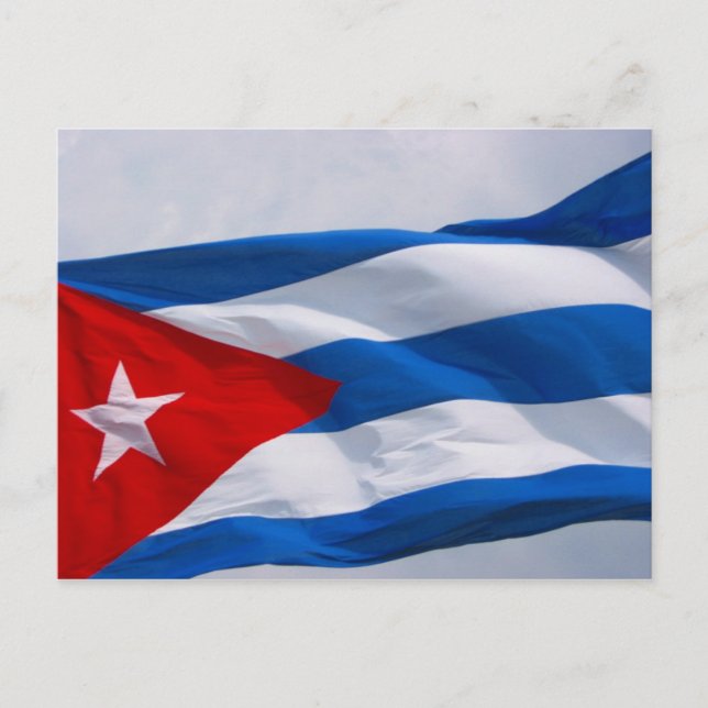 Cartão Postal bandeira cubana (Frente)