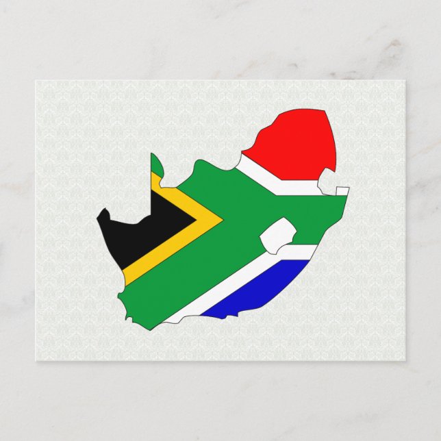 Cartão Postal Bandeira da África do Sul Mapa tamanho grande (Frente)