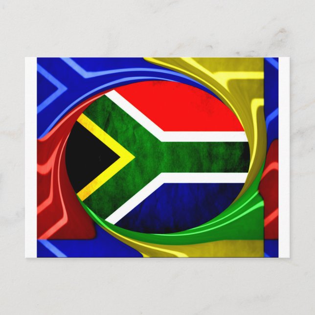 Cartão Postal Bandeira da África do Sul: Motif Dinâmico de Rodov (Frente)