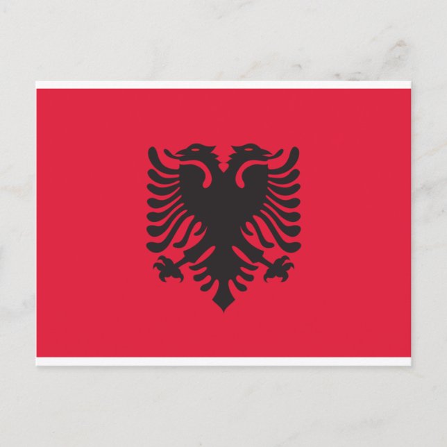 Cartão Postal Bandeira da Albânia (Frente)