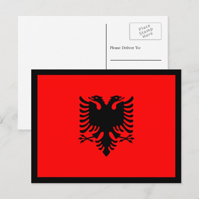 Cartão Postal Bandeira da Albânia (Frente/Verso)